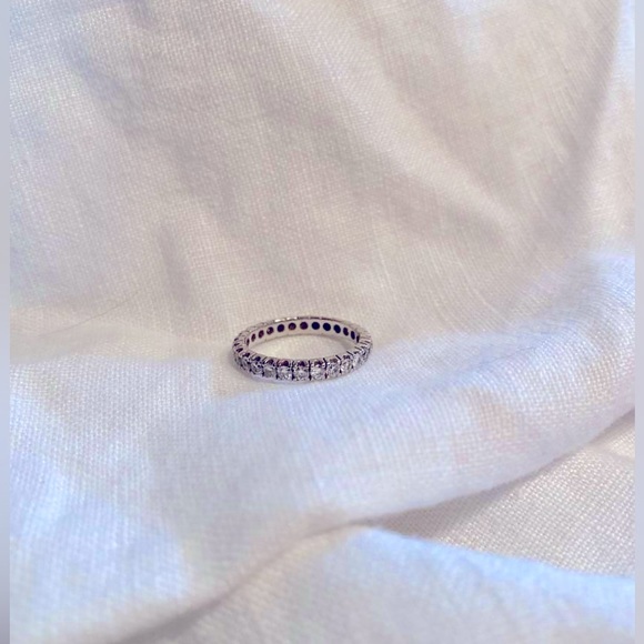 Bague éternité ( Diamants & Or Blanc ) - Picture 2 of 4